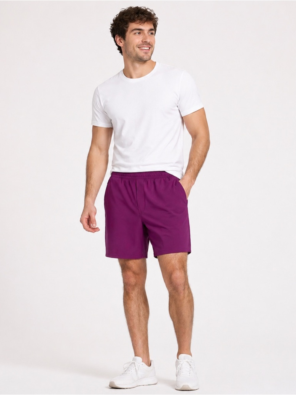 VRST Men’s 7” All-In Unlined  Athletic Shorts in Black Cherry, Size Medium